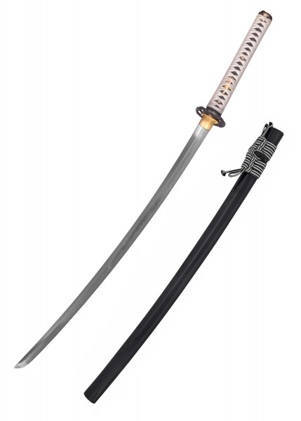 Die Koi Katana ist ein stilvolles Schwert mit einer detailreichen Klinge und einem aufwendig gestalteten Griff. Das schwarze Saya und die kunstvolle Wicklung des Griffs ergänzen das elegante Design dieses einzigartigen Samuraischwerts perfekt.