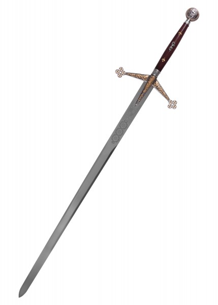 Das Claymore Schwert von Marto ist ein prächtiges zweihändiges Schwert mit einer langen Klinge, verziertem Parierstangen mit Knotenmuster und einem kunstvoll gestalteten Griff. Ideal für Sammler und Mittelalter-Enthusiasten.
