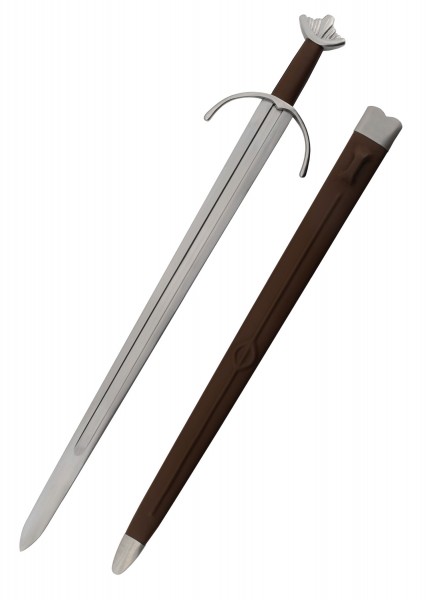 Das Cawood Wikingerschwert aus dem 11. Jahrhundert zeigt eine elegante Klinge mit kreuzförmigem Griff und kunstvoller Scheide. Ideal für Sammler historischer Waffen und Liebhaber mittelalterlicher Geschichte.