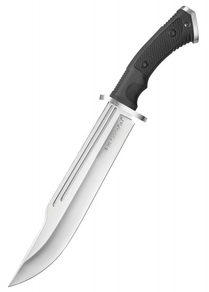 Das Honshu Conqueror Bowie Messer ist ein robustes, gut ausbalanciertes Werkzeug mit einer großen Edelstahlklinge und einem ergonomischen Griff. Ideal für Outdoor-Abenteuer und taktische Einsätze.