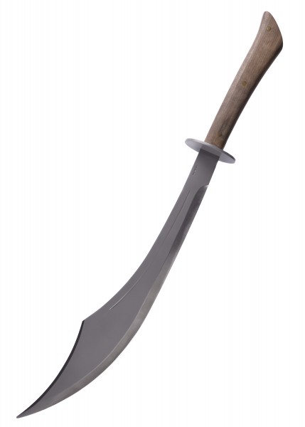 Das Sinbad Scimitar Schwert von Condor zeigt eine gebogene Klinge aus hochwertigem Stahl mit einer scharfen Spitze. Der Holzgriff bietet einen klassischen Look und bietet einen sicheren, komfortablen Halt für den Benutzer.