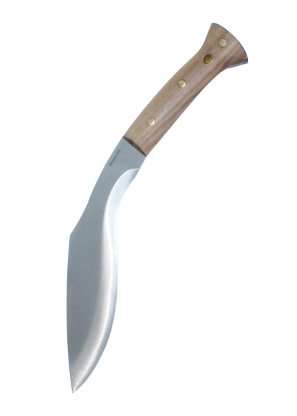Das Heavy Duty Kukri Messer von Condor verfügt über eine robuste, gebogene Klinge und einen ergonomischen Holzgriff mit Messingnieten. Ideal für Outdoor-Einsätze: Schneiden, Hacken und zuverlässige Handhabung in anspruchsvollen Umgebungen.