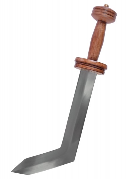 Das Sica Schwert ist ein traditionelles, gebogenes Schwert mit einem eleganten Holzgriff und einer scharfen, robusten Metallklinge. Der hölzerne Griff bietet eine komfortable Handhabung, ideal für historische Darstellungen und Sammlung.